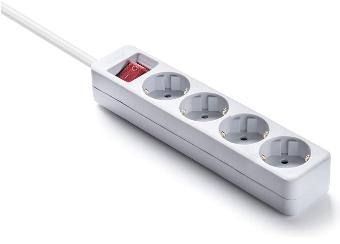 Regleta Ecosockets 4 Enchufes Con Interruptor De Encendido |1,5 Metros