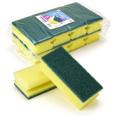 Estropajos Salvauñas Fibra Verde Extra 14X7X4,5Cm 8 Und