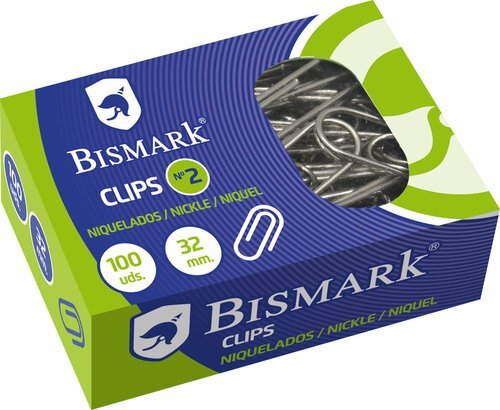 CLIP BISMARK Nº2 (32 mm.) NIQUELADO CAJA de 100