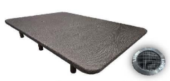 BASE TAPIZADA GRIS + 6 PATAS HIERRO - 150X190 CM