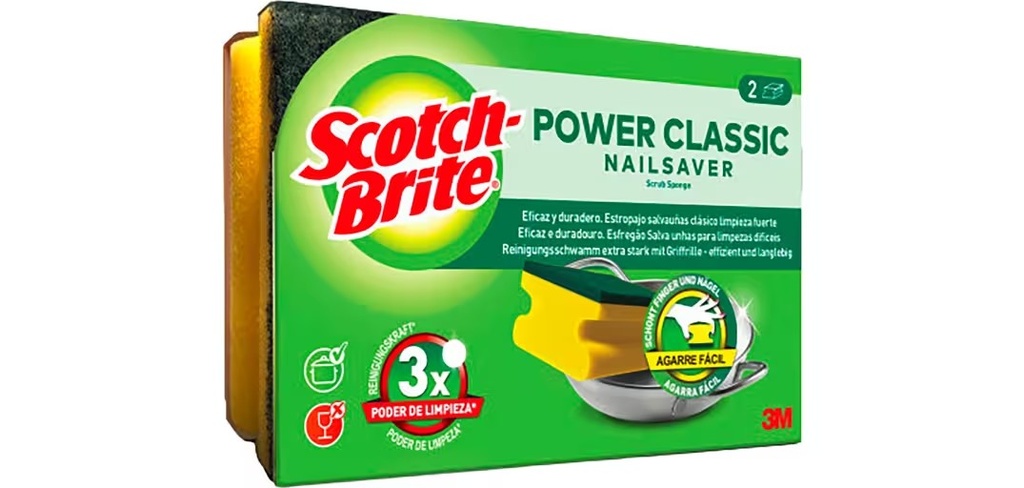 SCOTCH-BRITE® ESTROPAJO POWER CLASSIC -  PAQUETE DE 2